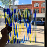 Atlantis Blue & Yellow Spirit Glass Oceanside Fusible 96 COE (SPIRIT-4361-76S-F) Sheet Glass Colorado Glass Works