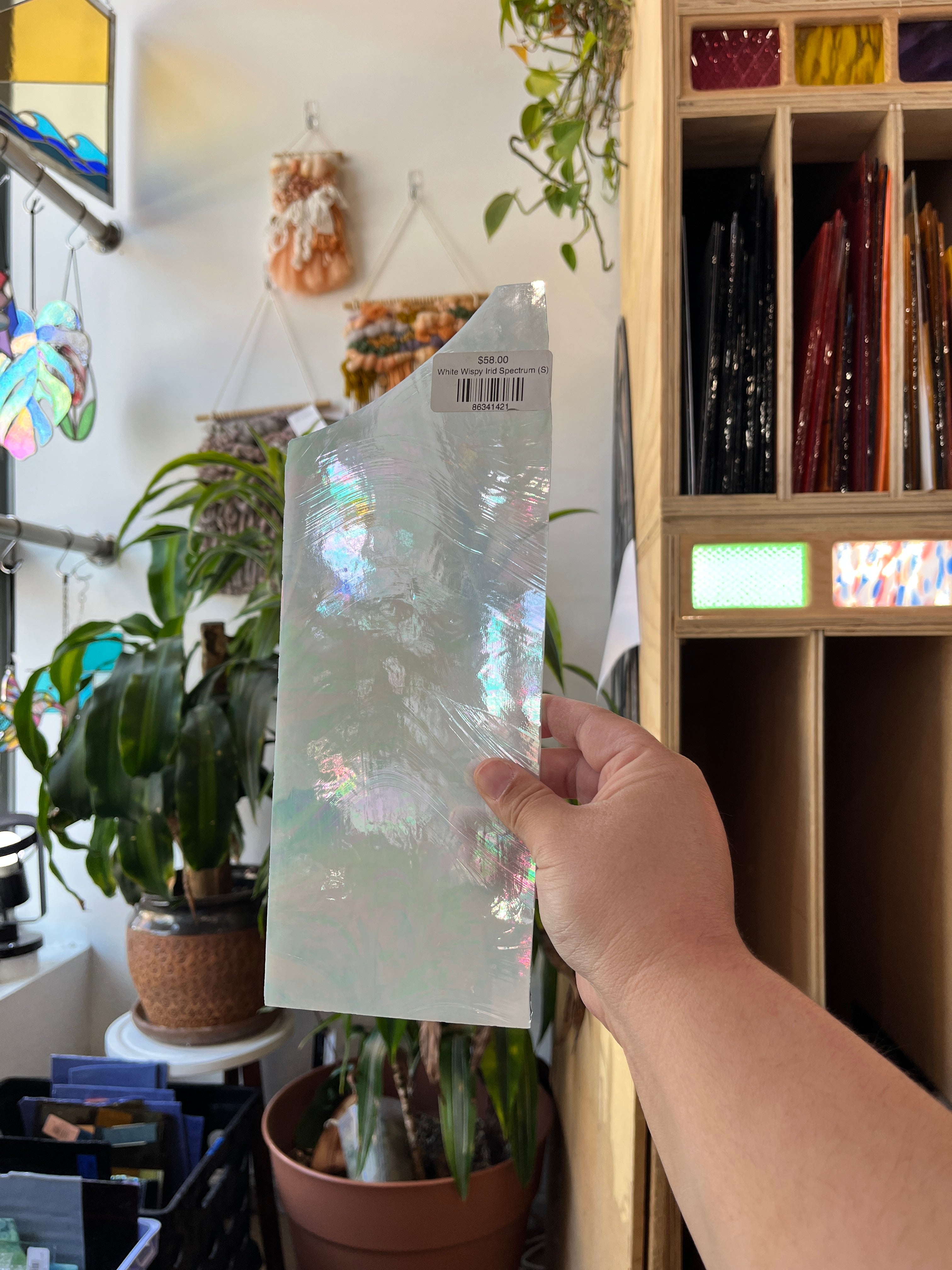 White Irid Vintage Spectrum (S) Sheet Glass Colorado Glassworks