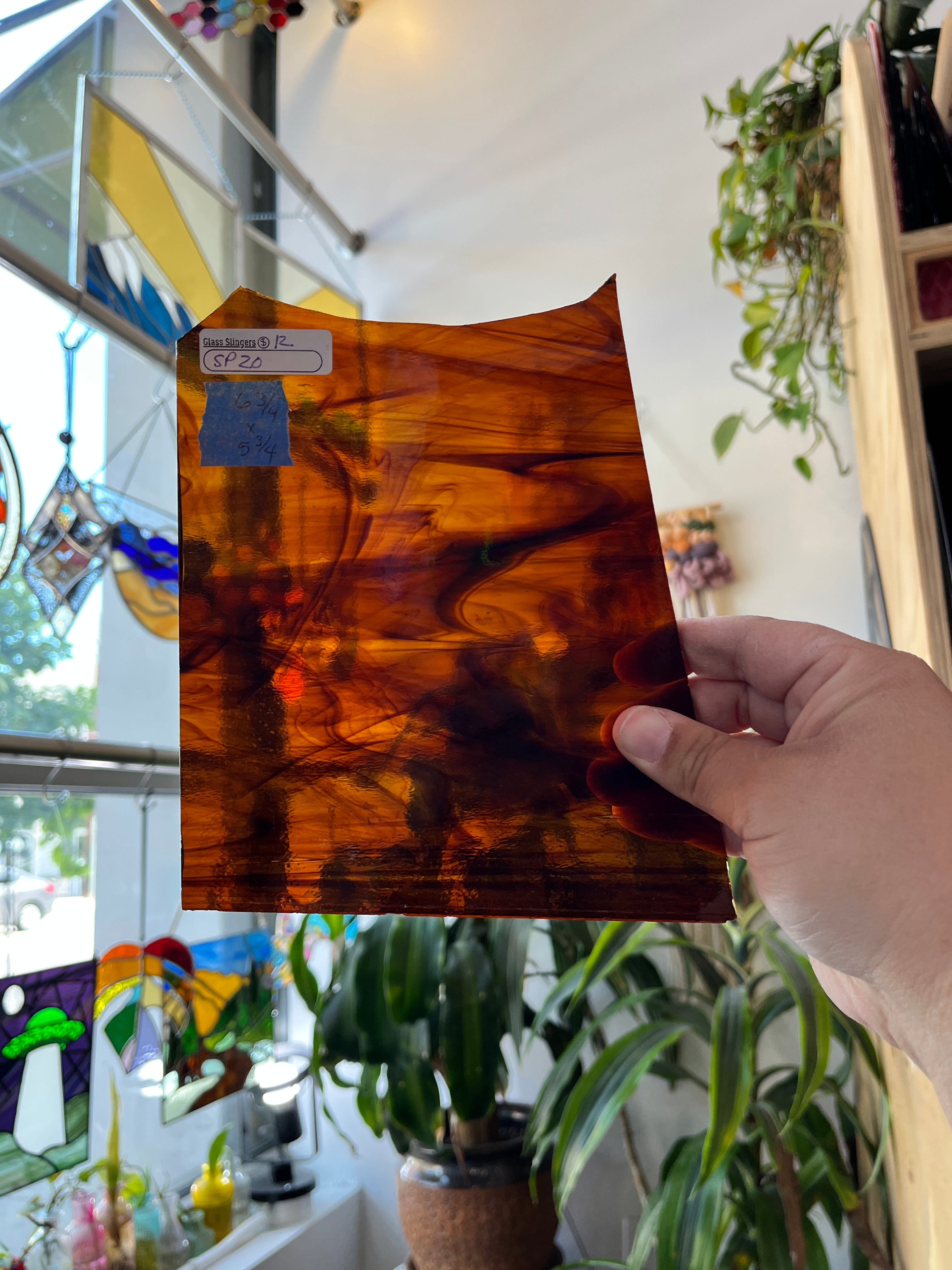 Brown Wispy Spectrum (S) Sheet Glass Colorado Glassworks D