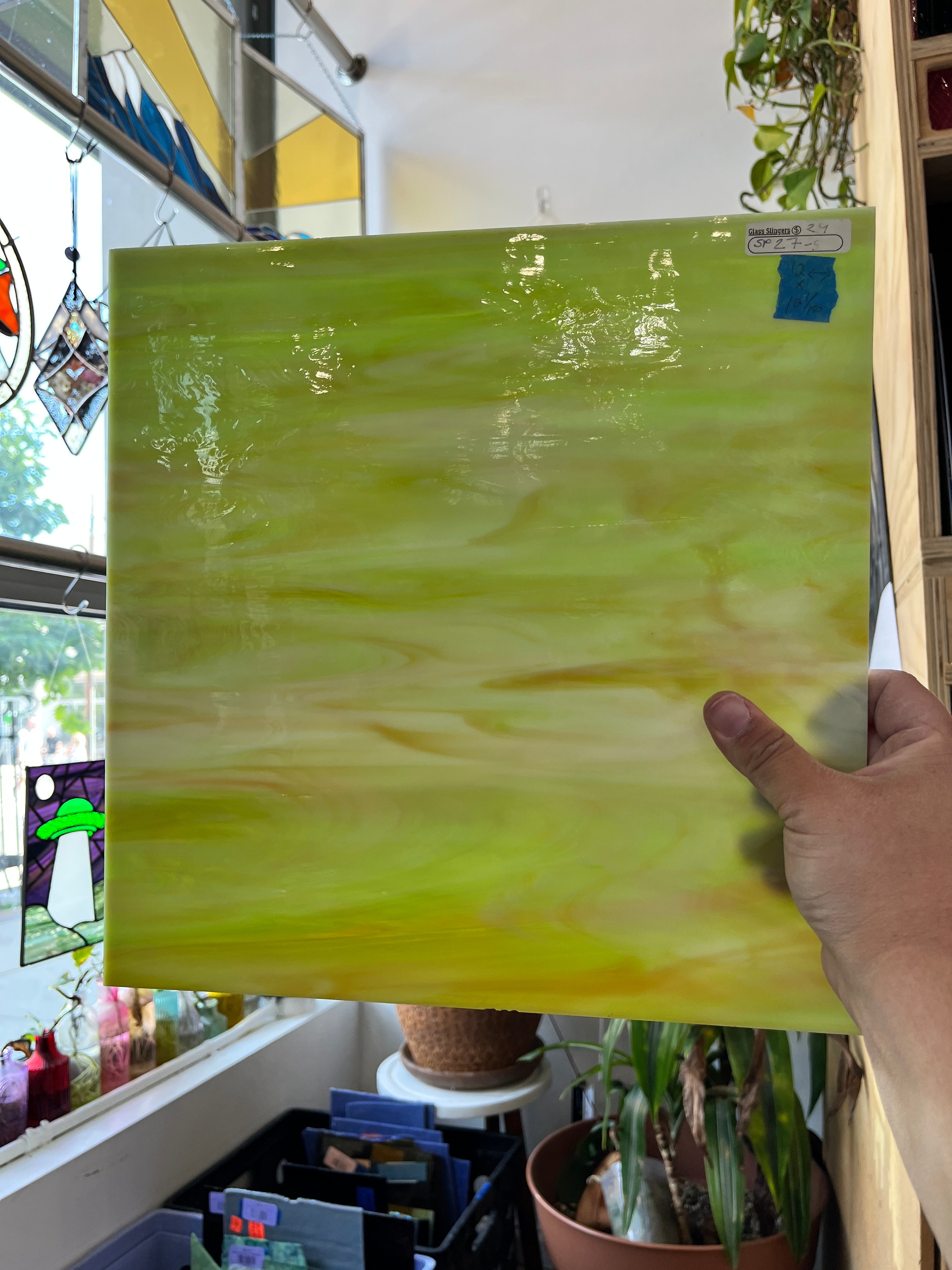 Spectrum Caramel Apple Wisp(S) Sheet Glass Colorado Glass Works