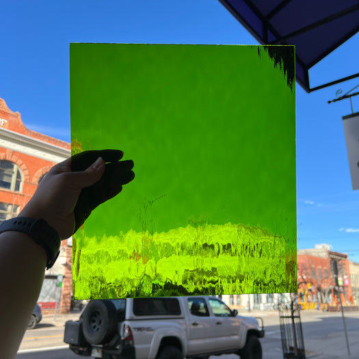 Moss Green Waterglass Oceanside Fusible 96 COE (526.2WF) Sheet Glass Colorado Glassworks