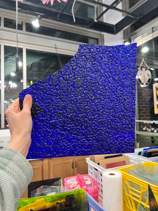 Figure C Cobalt Blue Wissmach (WI 220) Sheet Glass Colorado Glassworks 7.5x9.5in (WM-29608524)