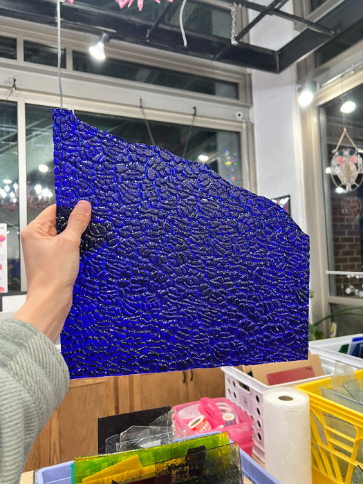 Figure C Cobalt Blue Wissmach (WI 220) Sheet Glass Colorado Glassworks 8.5x8in (WM-29608525)