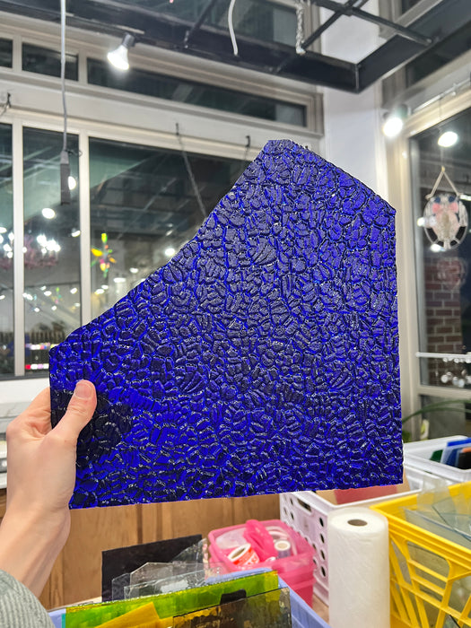 Figure C Cobalt Blue Wissmach (WI 220) Sheet Glass Colorado Glassworks 8x8.5in (WM-29608527)