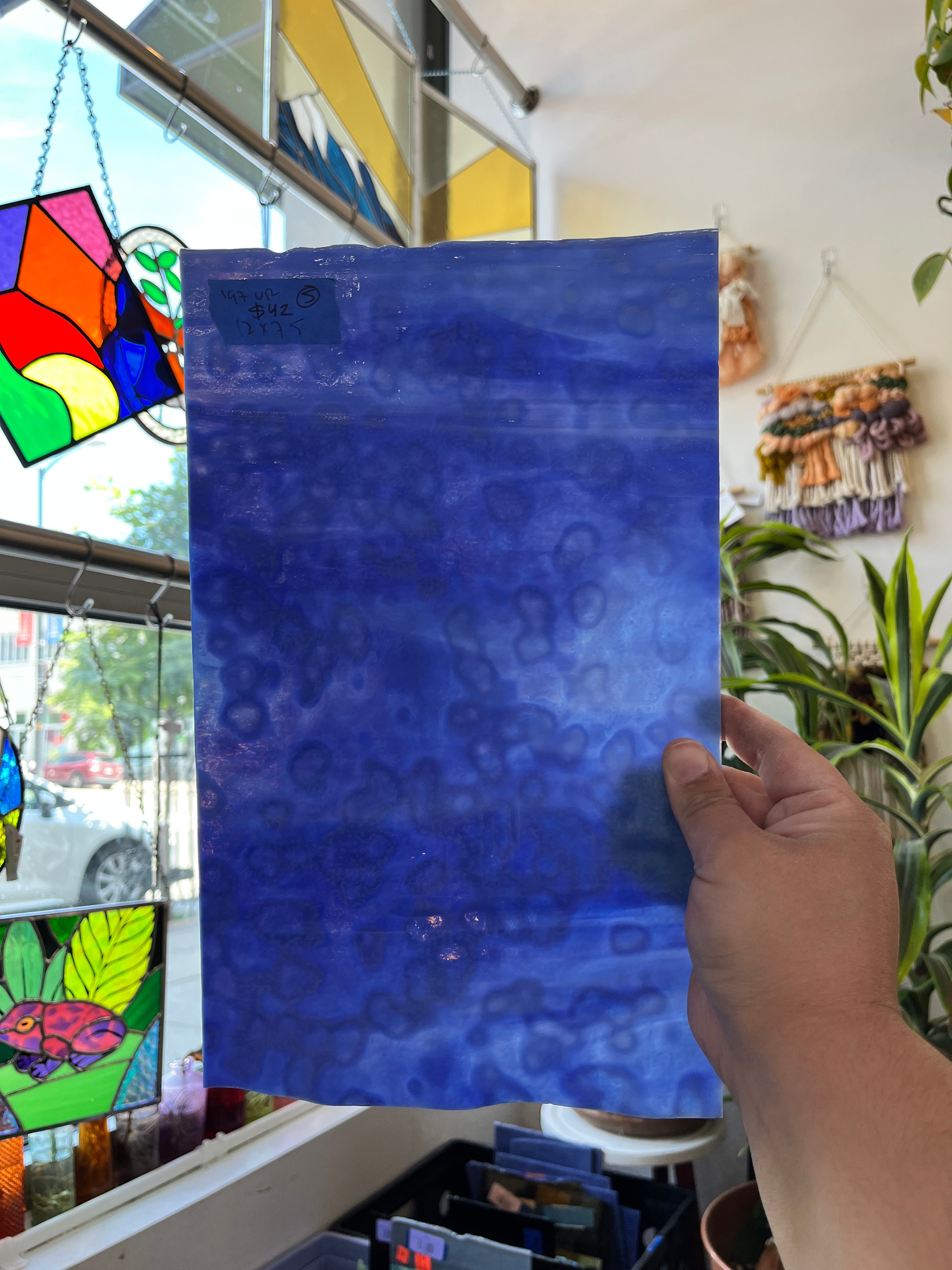 Blue Mottled Discontinued Oceana (S) Sheet Glass Oceana 12x7.5in