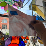 White Purple Blue Wispy Armstrong Sheet Glass Colorado Glassworks