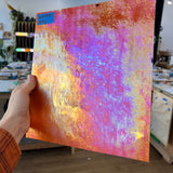 Neon Orange Iridescent Opaque Wissmach Fusible 96 COE (WI 96 42 LUM) Sheet Glass Colorado Glassworks WMOFS - (12x8in)