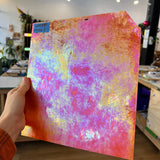 Neon Orange Iridescent Opaque Wissmach Fusible 96 COE (WI 96 42 LUM) Sheet Glass Colorado Glassworks