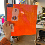 Neon Orange Iridescent Opaque Wissmach Fusible 96 COE (WI 96 42 LUM) Sheet Glass Colorado Glassworks