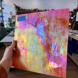 Neon Orange Iridescent Opaque Wissmach Fusible 96 COE (WI 96 42 LUM) Sheet Glass Colorado Glassworks
