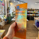 Transparent Orange Iridescent Bullseye Fusible 90 COE Sheet Glass Colorado Glassworks