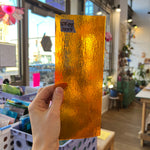 Transparent Orange Iridescent Bullseye Fusible 90 COE Sheet Glass Colorado Glassworks