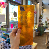 Transparent Orange Iridescent Bullseye Fusible 90 COE Sheet Glass Colorado Glassworks