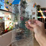 Clear Architectural Wispy Reemy Glass Sheet Glass Colorado Glassworks ID138 (10.5x5in)