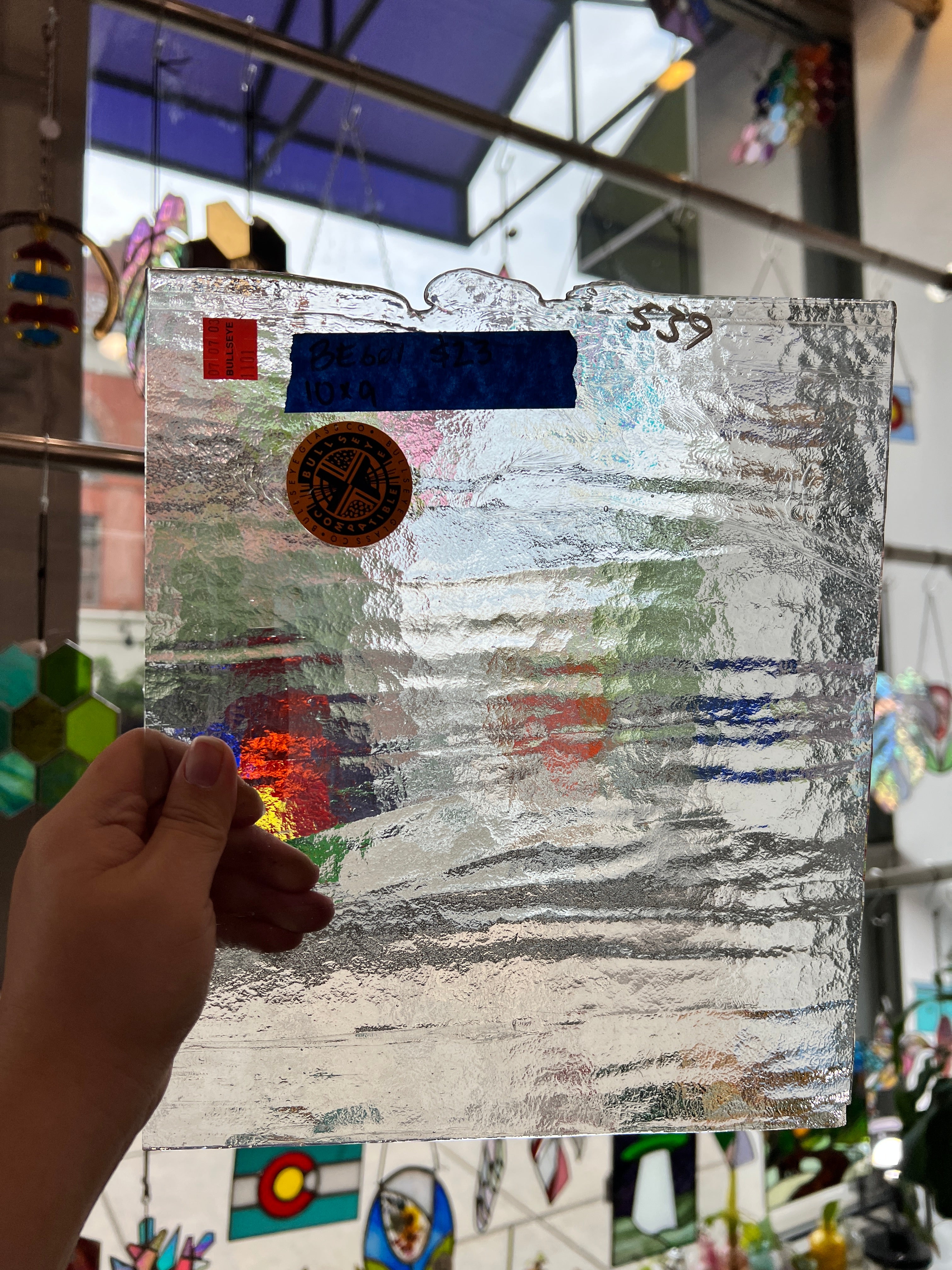 Vintage Transparent Clear Bullseye Fusible 90 COE Sheet Glass Bullseye