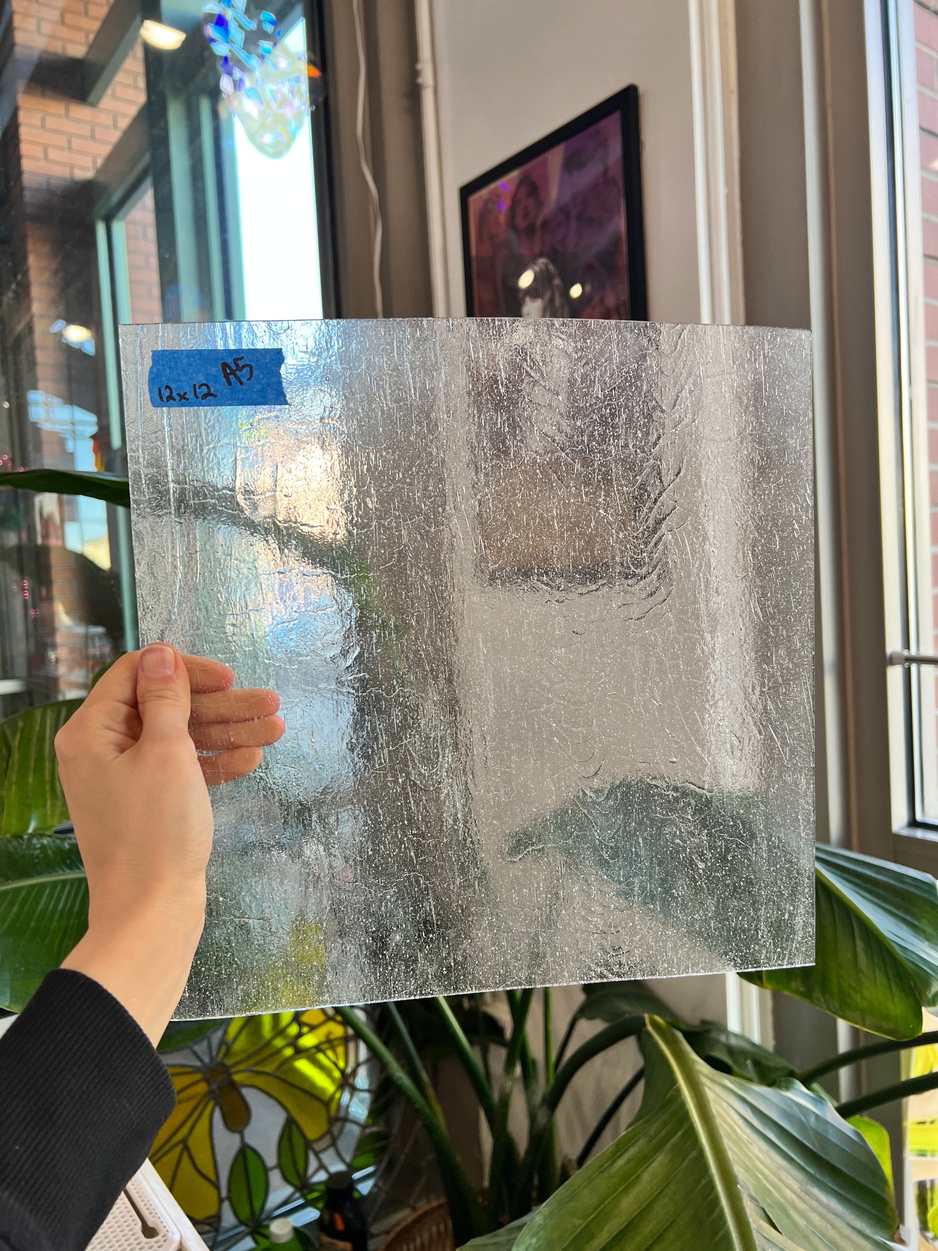 Clear Seedy Textured Kokomo Sheet Glass Colorado Glassworks 12x12in (KO-13880877)