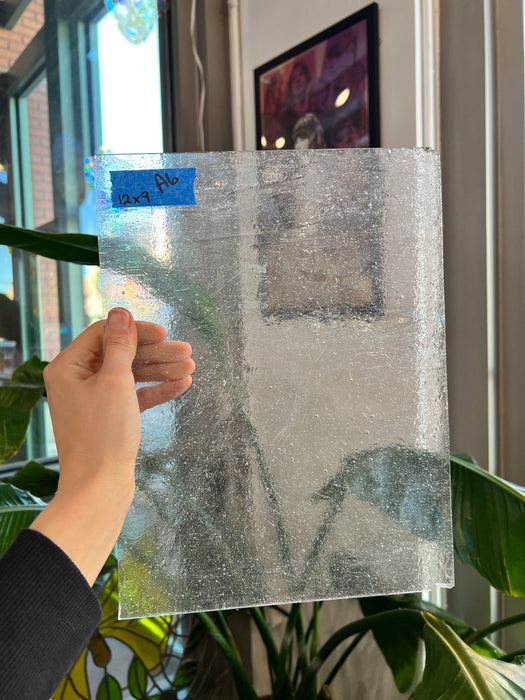 Clear Seedy Textured Kokomo Sheet Glass Colorado Glassworks 12x9in (KO-13848109)