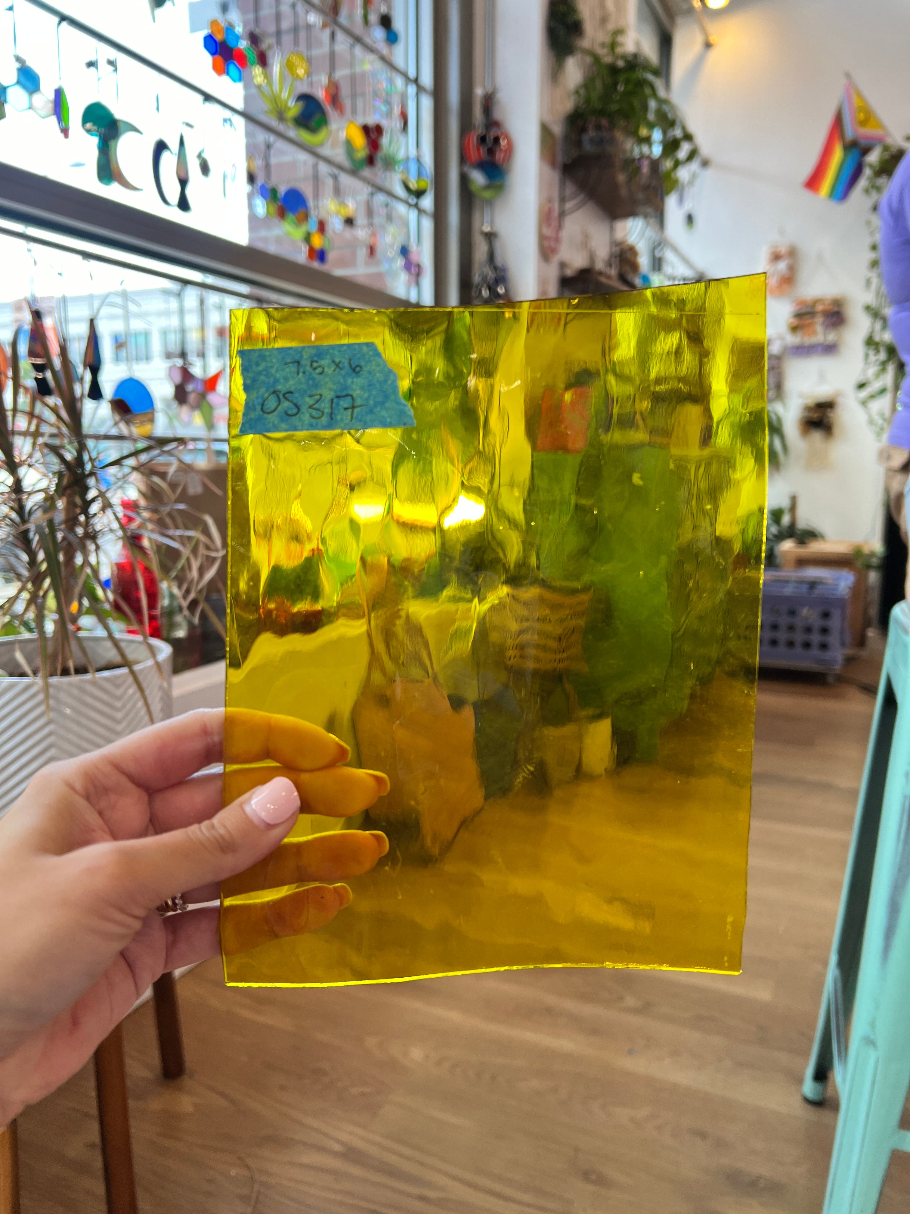 Yellow Waterglass Oceanside Fusible 96 COE (161W-F) Sheet Glass Colorado Glassworks