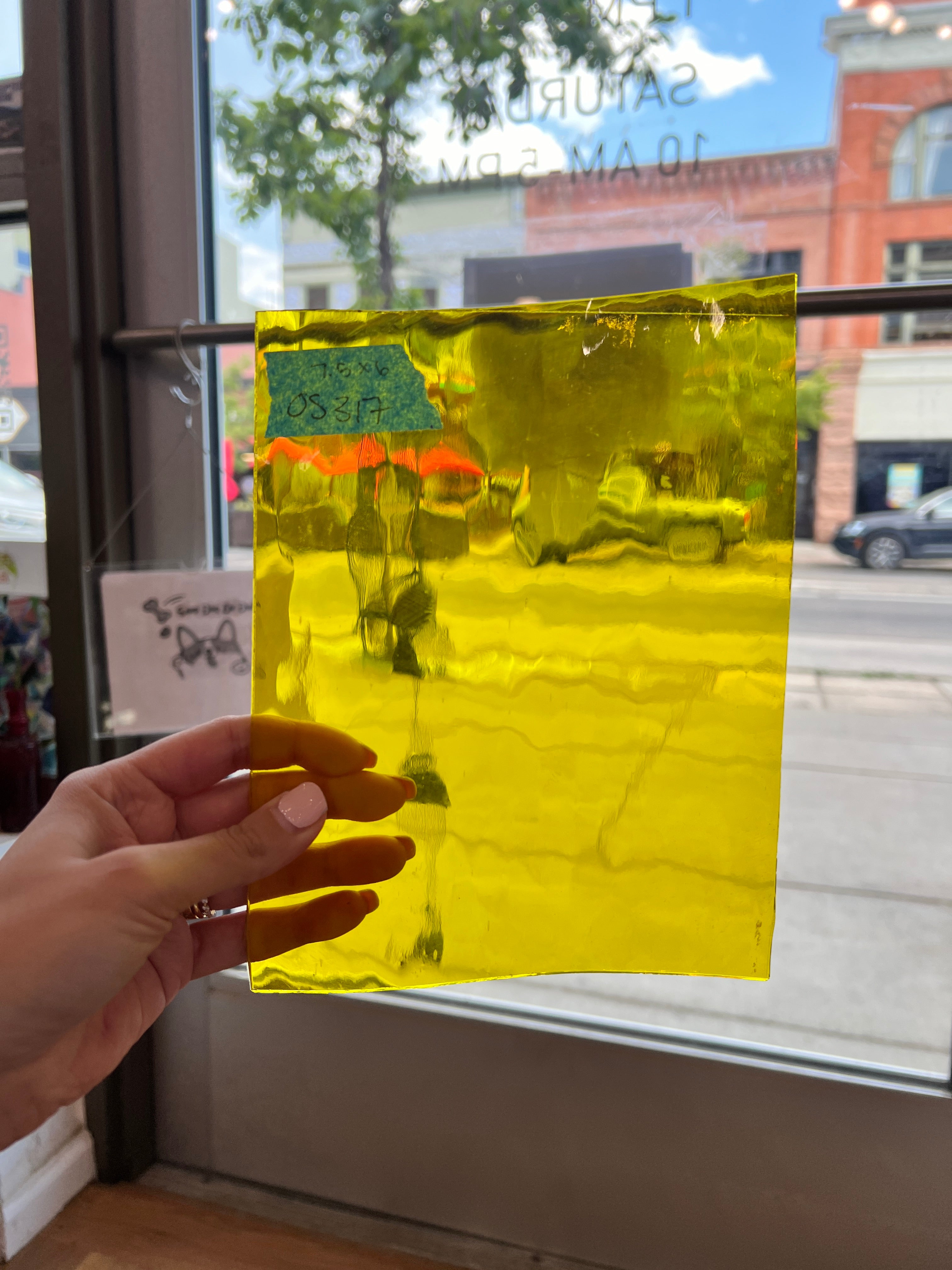 Yellow Waterglass Oceanside Fusible 96 COE (161W-F) Sheet Glass Colorado Glassworks