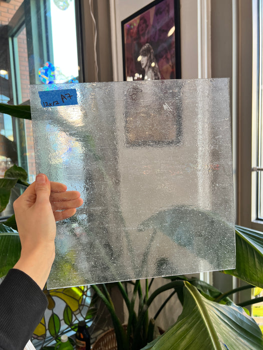 Clear Seedy Textured Kokomo Sheet Glass Colorado Glassworks 12x12in (KO-13815341)