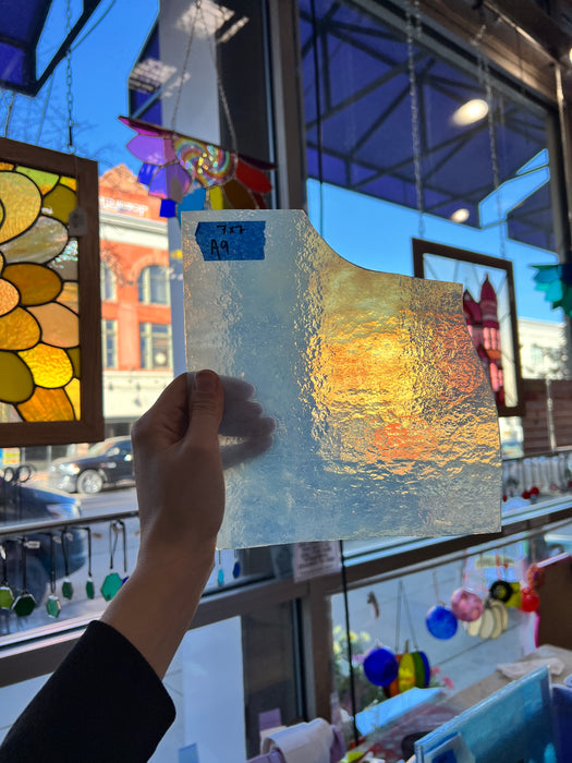 Vintage Milky Clear Chicago Art Glass Sheet Glass Colorado Glassworks