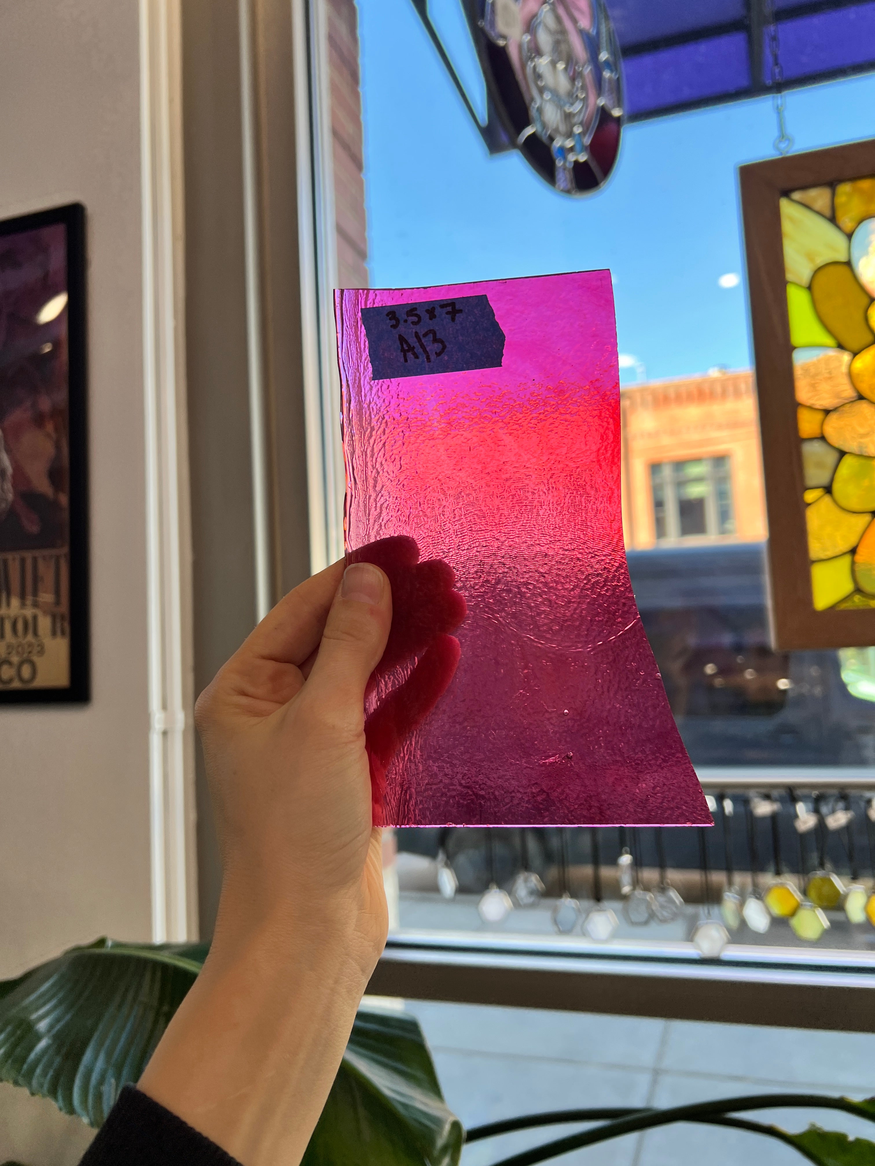 Iridescent Hot Pink Bullseye Fusible 90 COE Colorado Glass Works