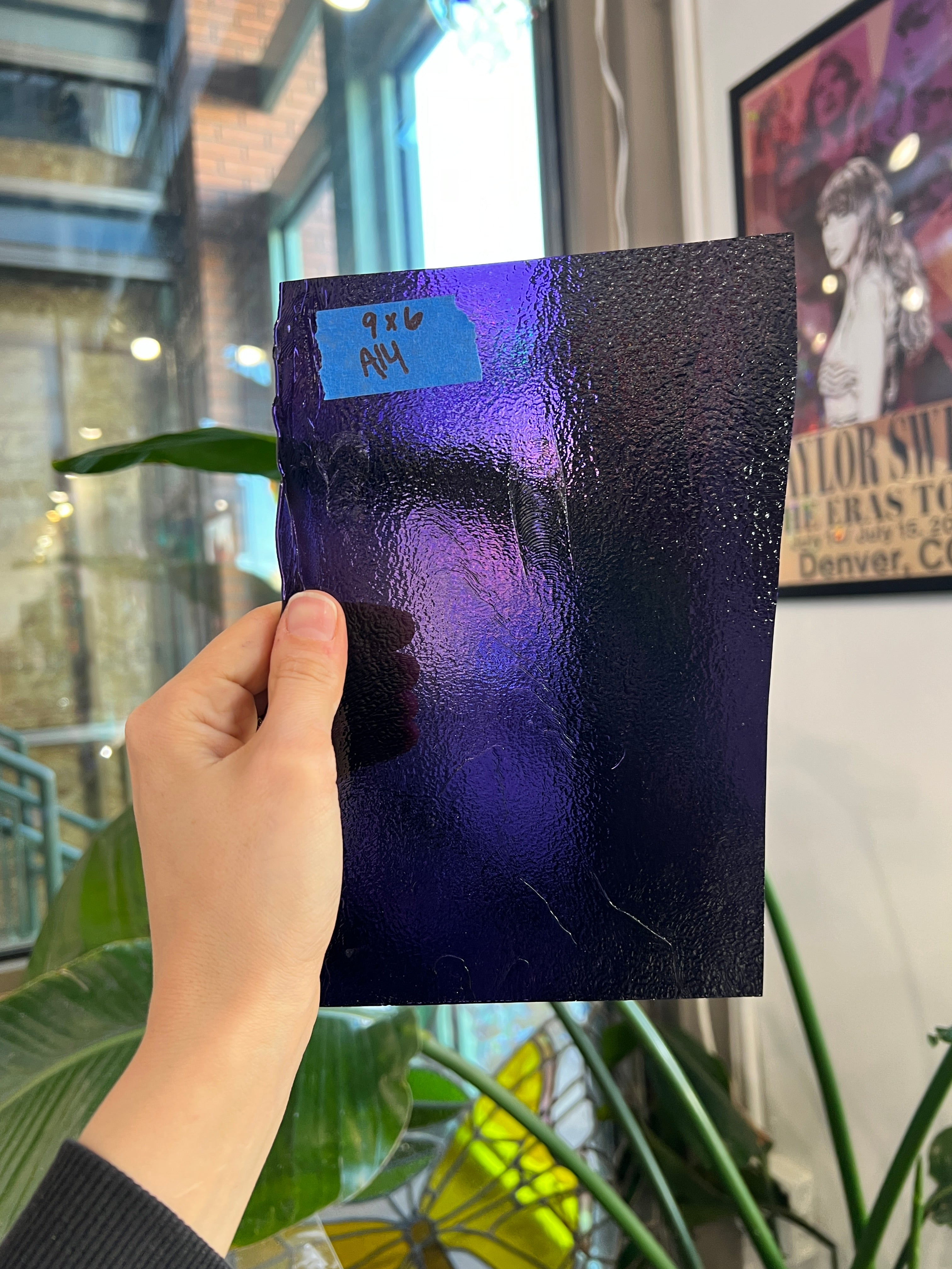 Thin Dark Purple Bullseye Fusible 90 COE Sheet Glass Colorado Glassworks 9x6in (BE-20598317)