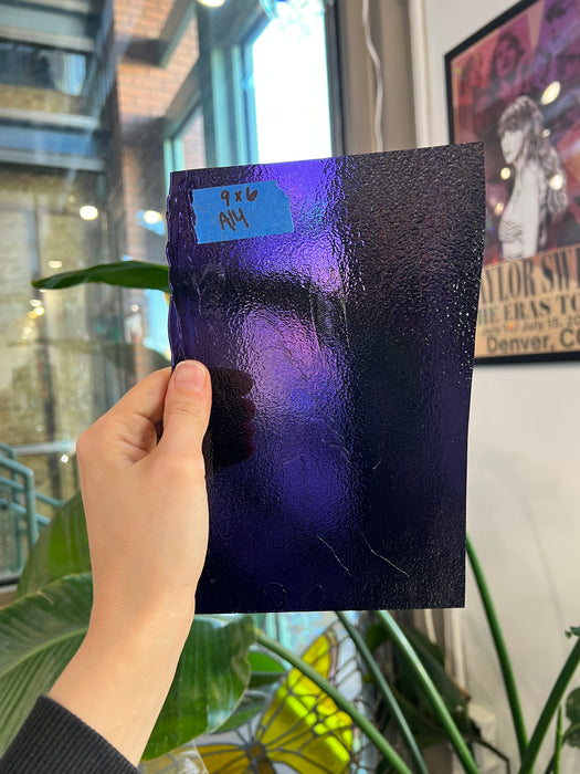 Thin Dark Purple Bullseye Fusible 90 COE Sheet Glass Colorado Glassworks 9x6in (BE-20598317)