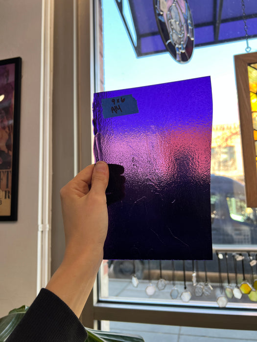 Thin Dark Purple Bullseye Fusible 90 COE Sheet Glass Colorado Glassworks