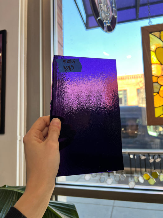 Thin Dark Purple Bullseye Fusible 90 COE Sheet Glass Colorado Glassworks
