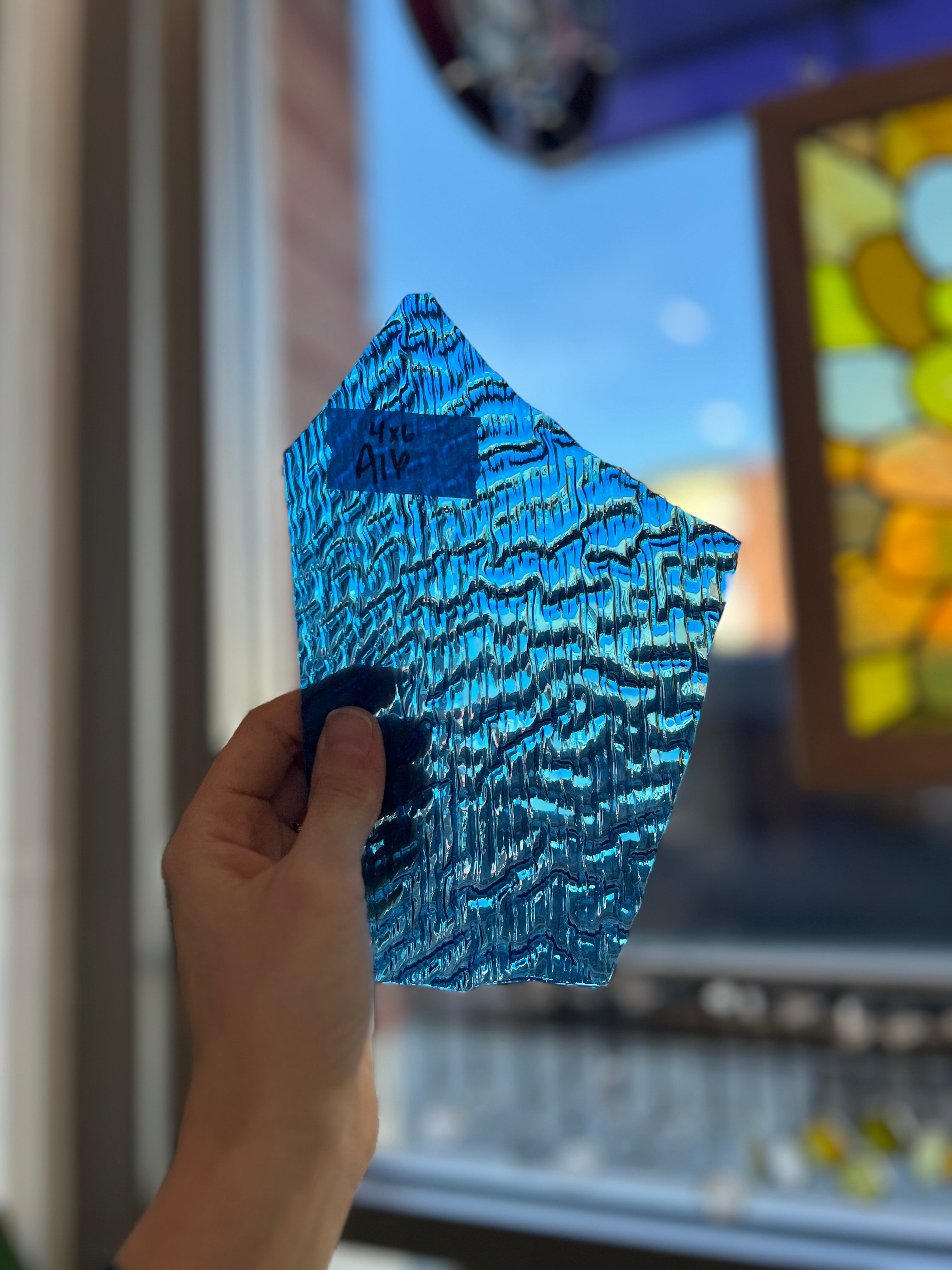 Vintage Blue Allegre Optimum Sheet Glass Colorado Glassworks