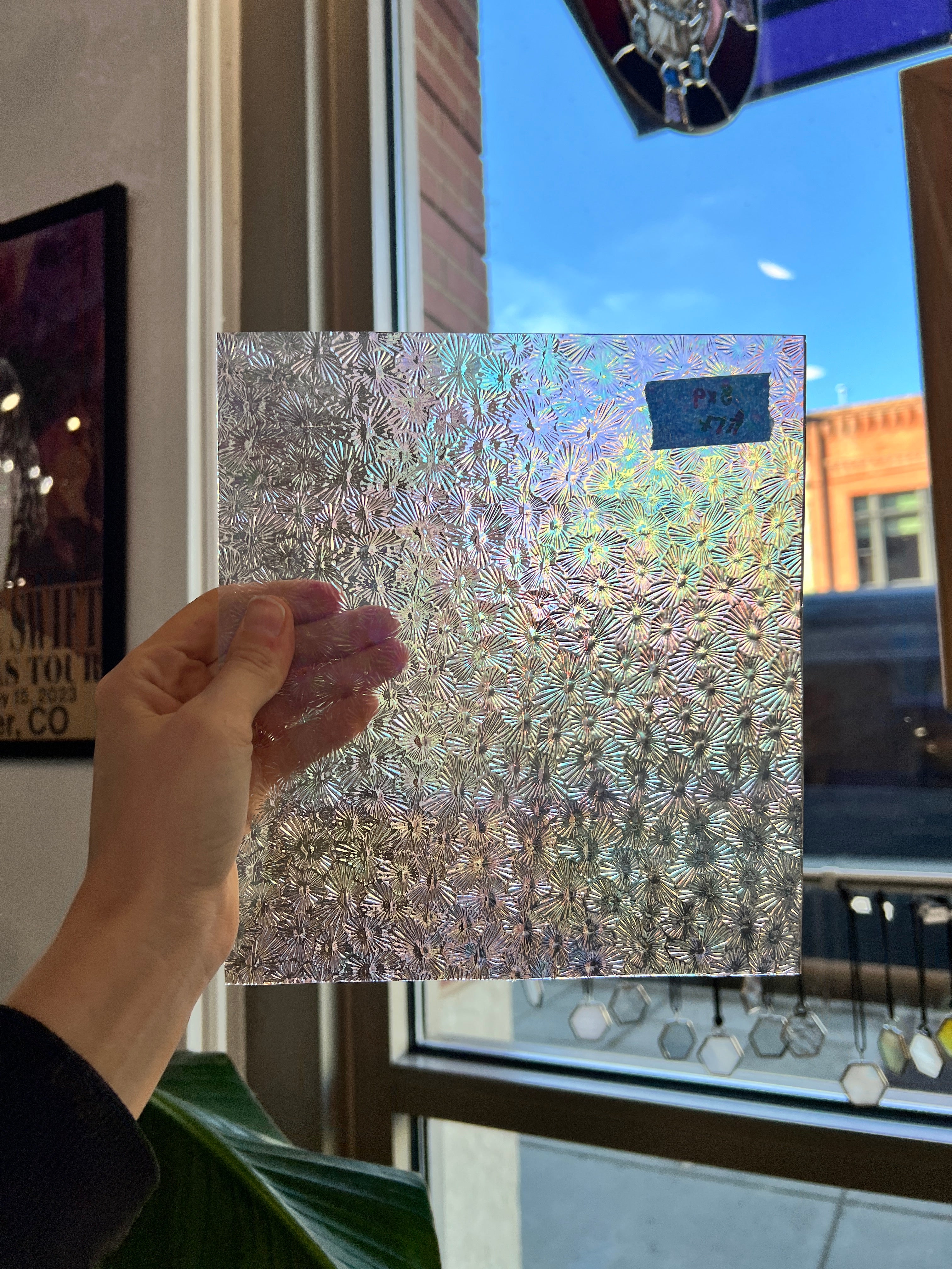 Iridescent Clear Florentine Wissmach Sheet Glass Colorado Glass Works