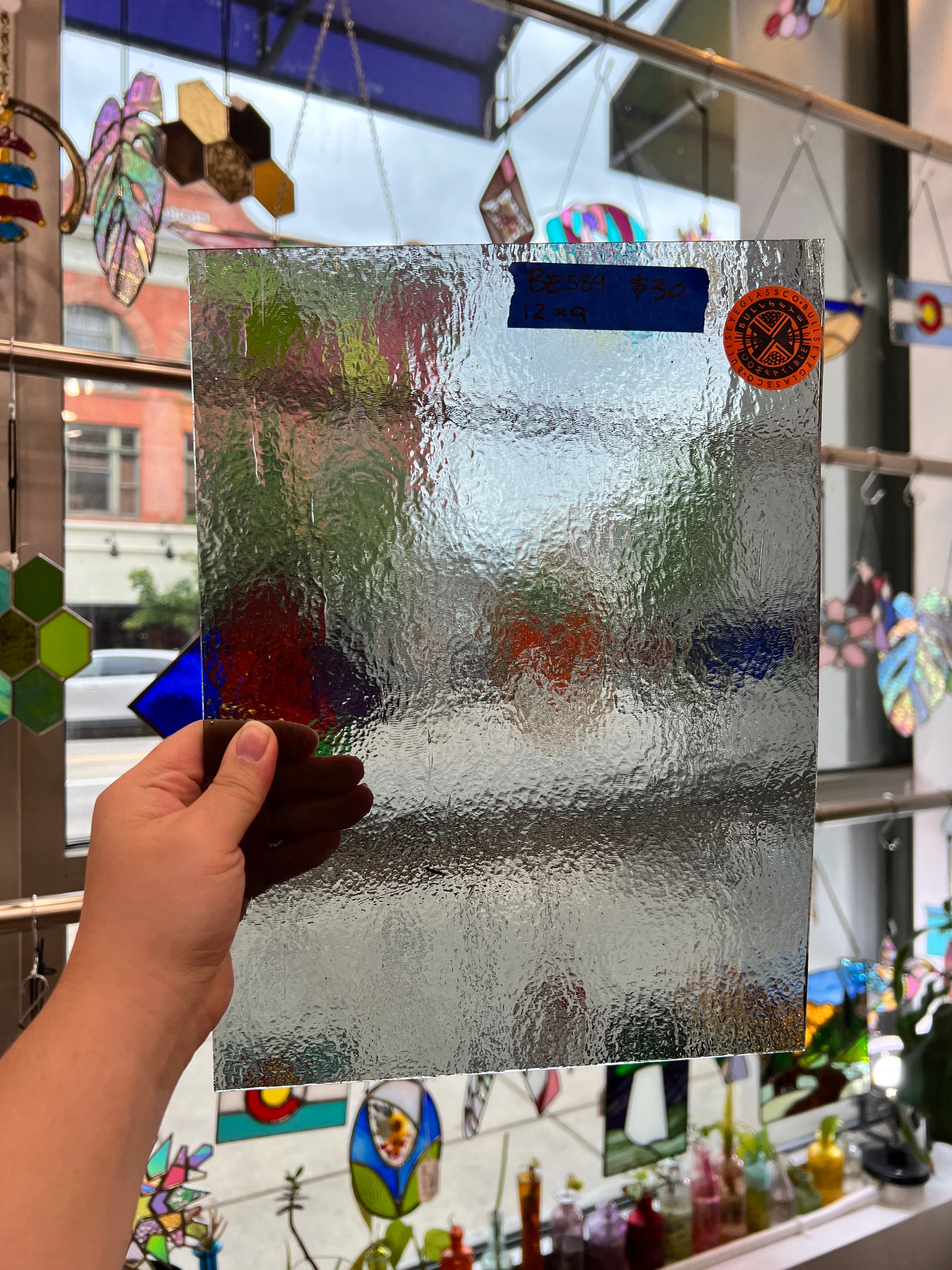 Vintage Transparent Gray Bullseye Fusible 90 COE Sheet Glass Colorado Glassworks