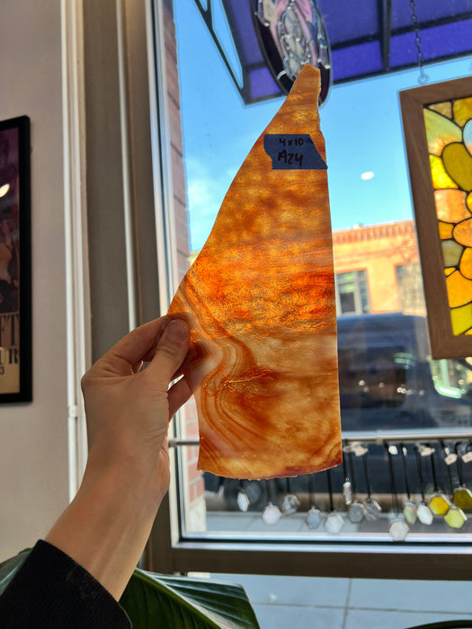 Red Orange White Wispy Sheet Glass Colorado Glassworks