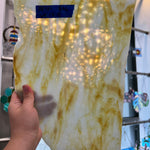 Vintage Opaque Tan White Wispy Bullseye Sheet Glass Colorado Glass Works