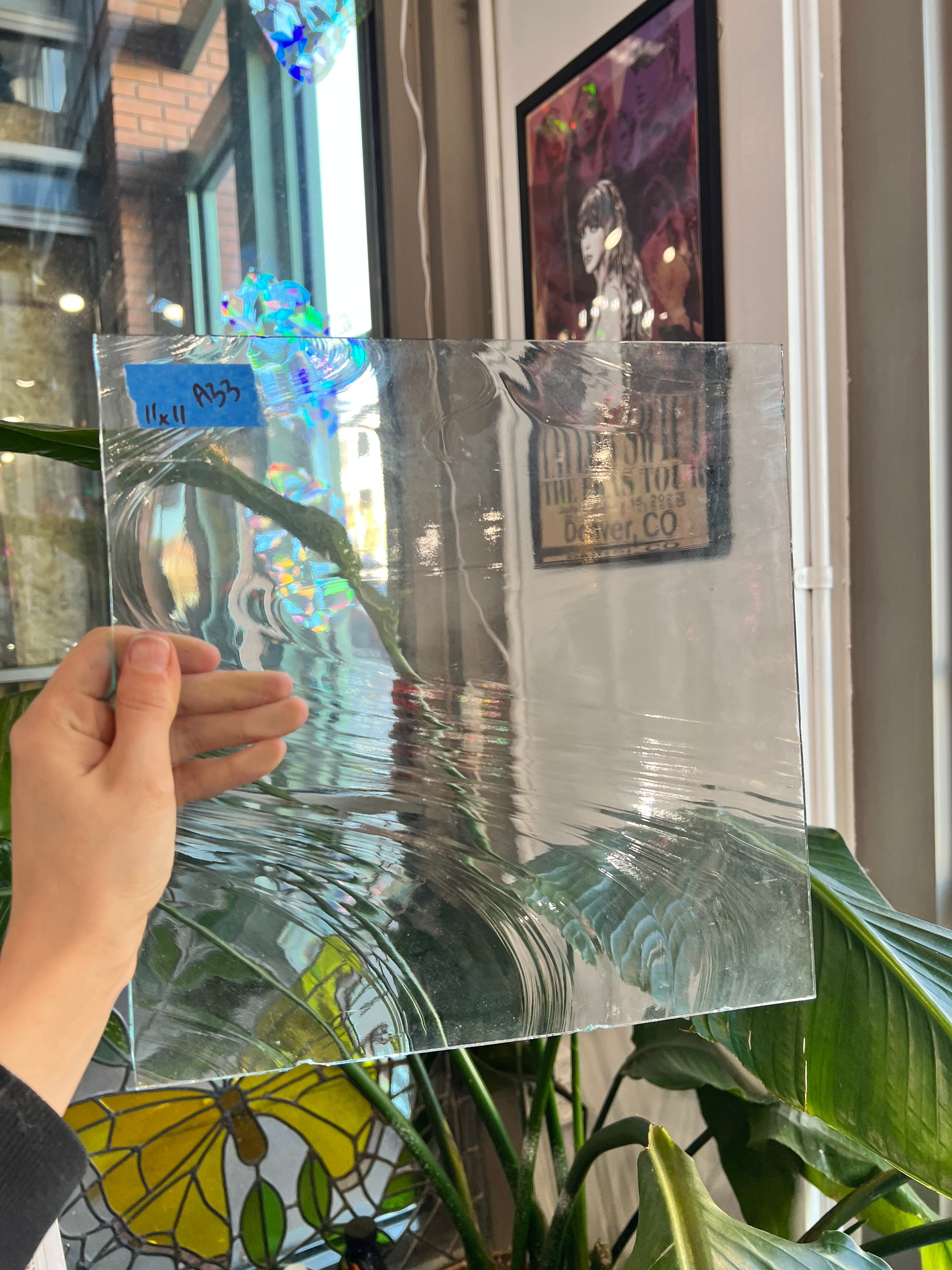 Clear Baqroque Spectrum Sheet Glass Colorado Glass Works A33 (11x11in)