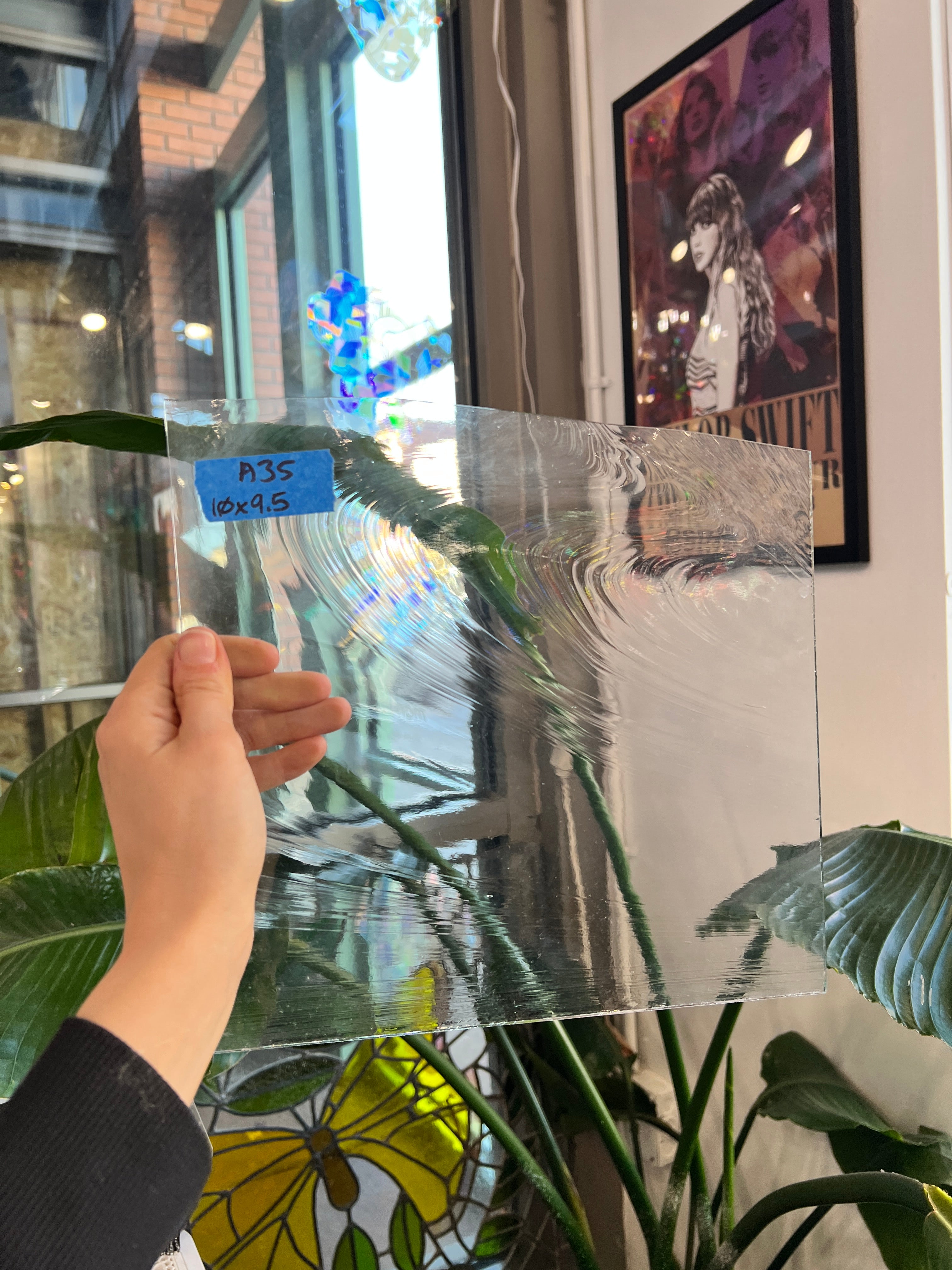 Clear Baqroque Spectrum Sheet Glass Colorado Glass Works A35 (10.5x9.5in)