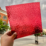 Transparent Cranberry English Muffle Wissmach Sheet Glass Wissmach   