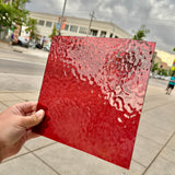 Transparent Cranberry English Muffle Wissmach Sheet Glass Wissmach   