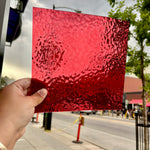 Transparent Cranberry English Muffle Wissmach Sheet Glass Wissmach   