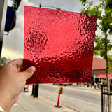 Transparent Cranberry English Muffle Wissmach Sheet Glass Wissmach   