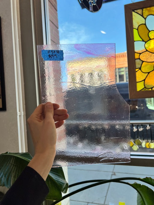 Clear Light Pink Wispy Kokomo Sheet Glass Colorado Glassworks