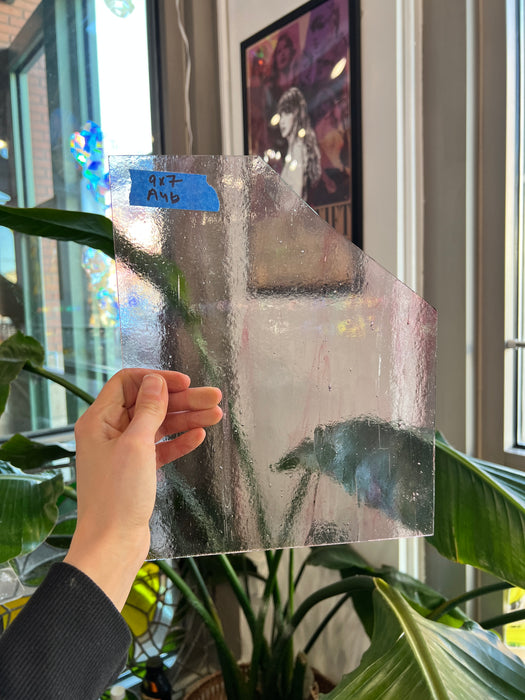 Clear Light Pink Wispy Kokomo Sheet Glass Colorado Glassworks A46 (9x7in)