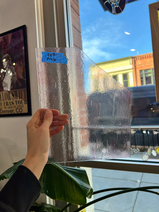 Clear Light Pink Wispy Kokomo Sheet Glass Colorado Glassworks