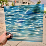 Odyssey Blue Aventurine Fusers Reserve Oceanside Fusible 96 COE (FR75F) Sheet Glass Colorado Glassworks