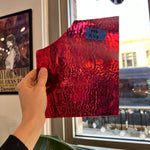 Cranberry Pink, Gold Purple, White Mix Ripple Bullseye Fusible 90 COE Sheet Glass Colorado Glassworks