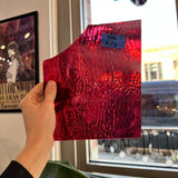 Cranberry Pink, Gold Purple, White Mix Ripple Bullseye Fusible 90 COE Sheet Glass Colorado Glassworks
