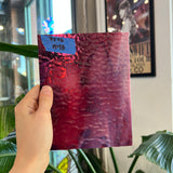 Cranberry Pink, Gold Purple, White Mix Ripple Bullseye Fusible 90 COE Sheet Glass Colorado Glassworks 7.5x6in (BE-00223533)
