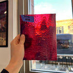 Cranberry Pink, Gold Purple, White Mix Ripple Bullseye Fusible 90 COE Sheet Glass Colorado Glassworks