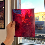 Cranberry Pink, Gold Purple, White Mix Ripple Bullseye Fusible 90 COE Sheet Glass Colorado Glassworks